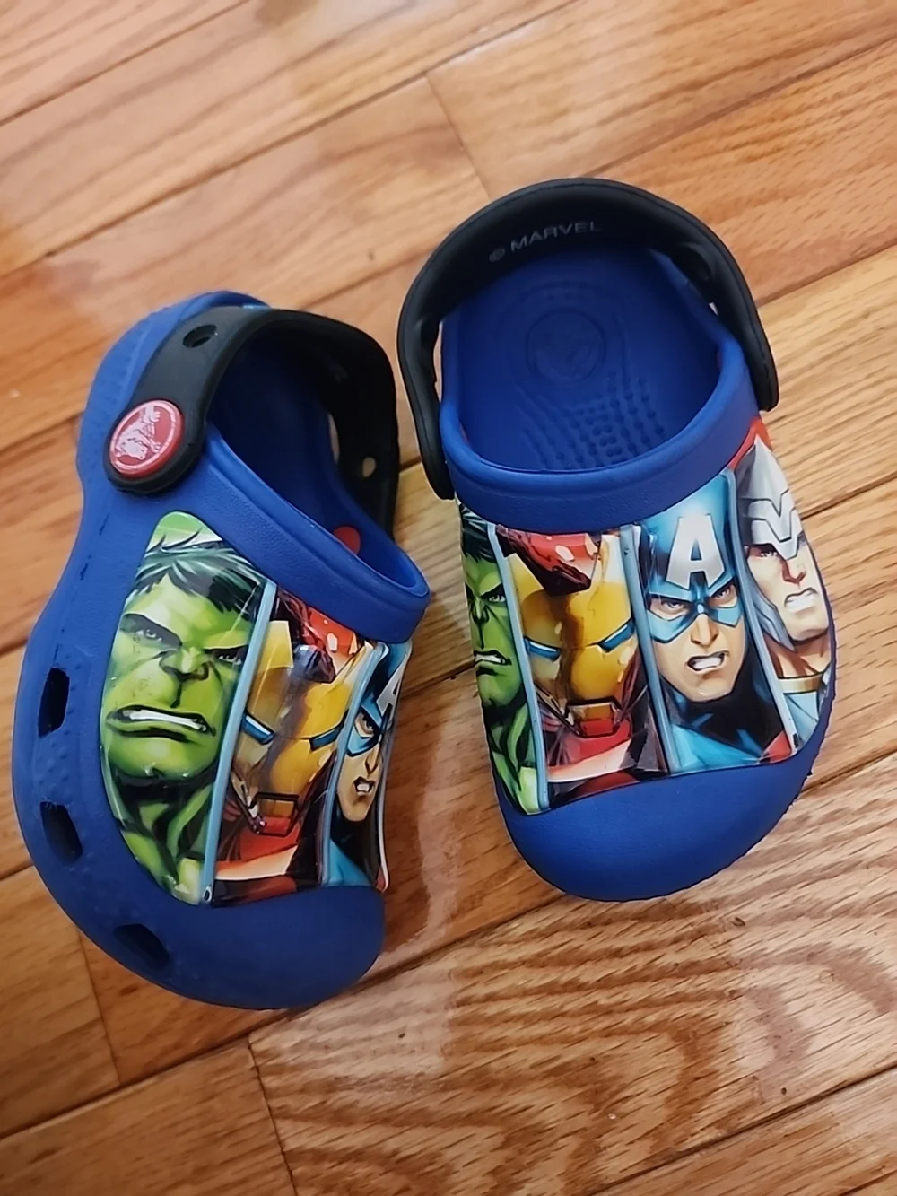Crocs Marvel Blue Avengers Character Slip-On Toddler Clog Mules